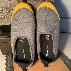 Mahabis Classic Gray Wool Slippers Removable Sole (S10)